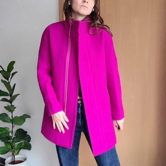J. Crew Factory Wool Blend Plum Purple City Coat Size 00 Petite Style No. AB946 - Picture 16 of 16